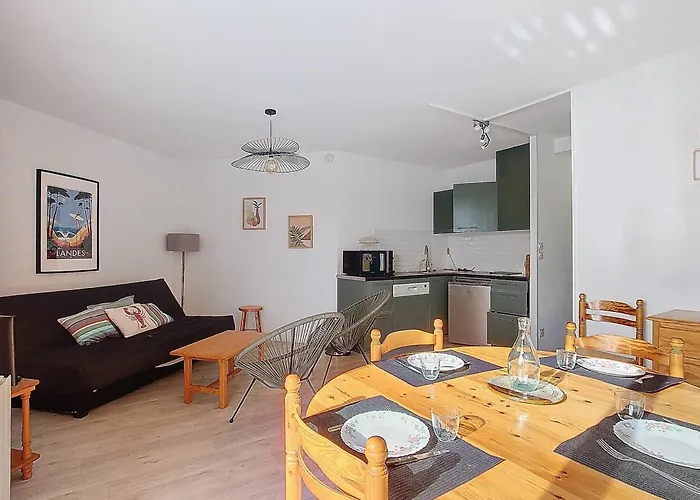 Апартаменты 5 Pers Avec Piscine Et Parking A Vieux-boucau - Fr-1-857-61 Вьё-Боко-ле-Бен